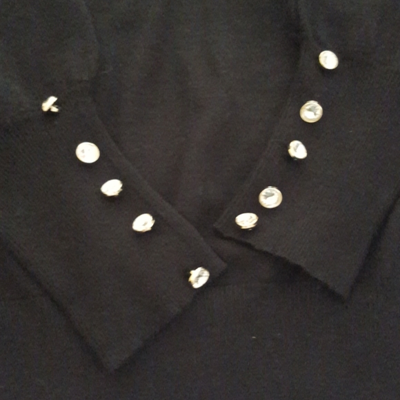 Catherine Malandrino Rhinestone Button Sleeve Detailed Sweater NWT - Picture 11 of 14